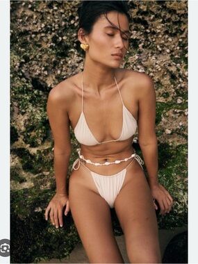 Riot swim bixi bikini bottom coconut cream nwt